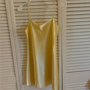 Daily Drills Silk Mini Dress - Yellow